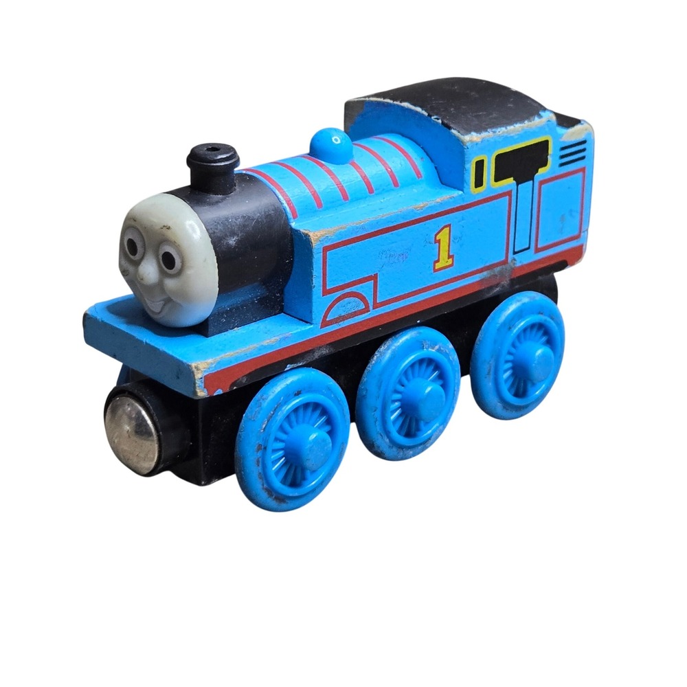 Thomas & Friends Wooden Railway Thomas #1 Blue Tank Train Car Learning Curve